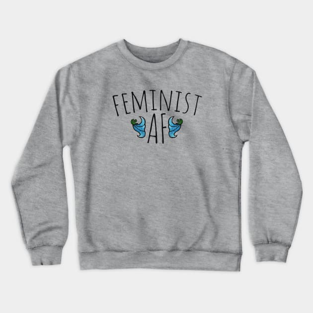 Feminist AF Crewneck Sweatshirt by bubbsnugg